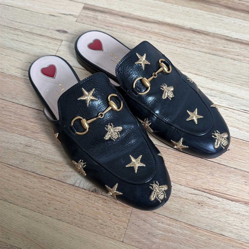 Gucci Princetown bees mules size 35